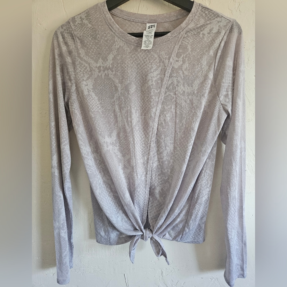 Joy Lab snakeskin burnout tie front top size small
